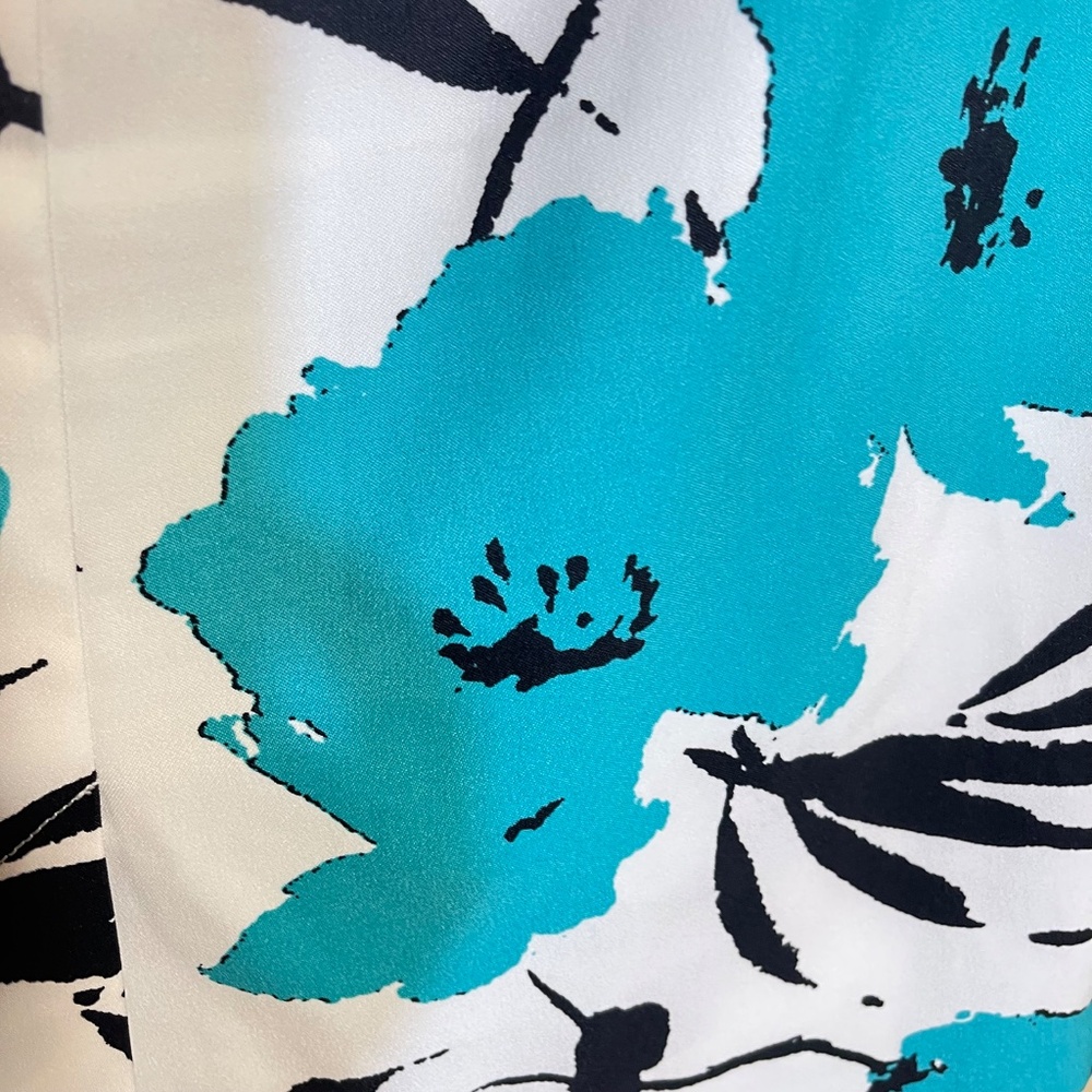 Dress Barn White Sheath Dress with Teal Floral Print - Picture 11 of 11